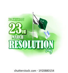 Vector illustration concept of Pakistan day greeting, 23 March, Resolution Day,  patriotic poster, banner