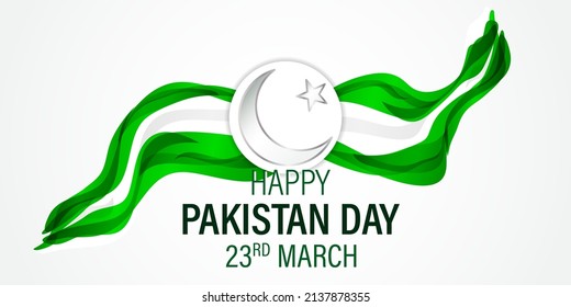 Vector illustration concept of Pakistan National day greeting