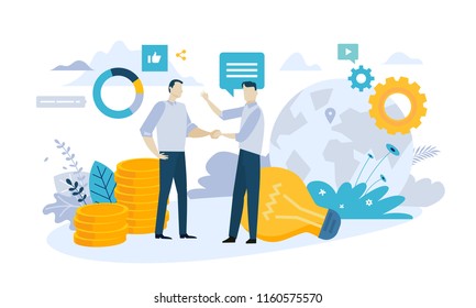 Vector illustration concept of
partnership. Creative flat design for web banner, marketing material, business presentation, online advertising. Vector illustration concept of
partnership. Creative flat design for web banner, marketing material, business presentation, online advertising.