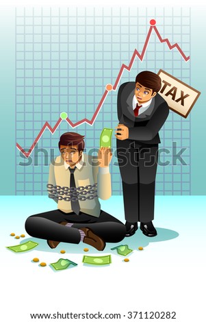 A vector illustration of concept of paying tax