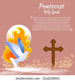 Vector illustration concept of Pentecost Sunday banner