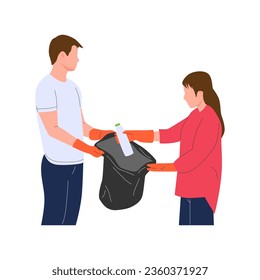 ilustración vectorial del concepto de personas arrojando basura