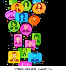 Vector illustration of the concept of people's communication. File is saved in AI10 EPS version. This illustration contains a transparency