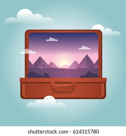 Vector illustration. Concept picture of travaling and tourism.