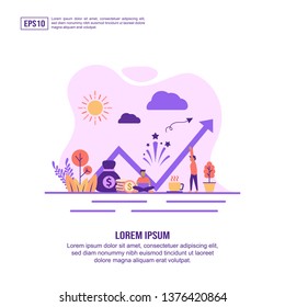 Vector illustration concept of profit. Modern illustration conceptual for banner, flyer, promotion, marketing material, online advertising, business presentation