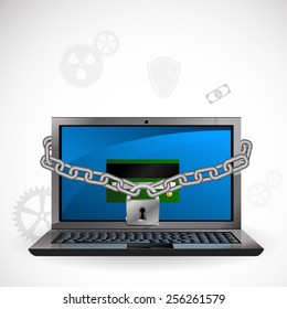 Vector illustration of the concept of protection against hacking.