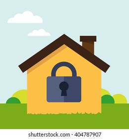 Vector illustration concept of protection house.