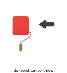 Vector illustration concept of red paint brush roller icon painting.
