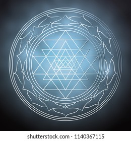 Vector illustration of the concept of the religion of Hinduism. Om is a symbol of Hinduism.