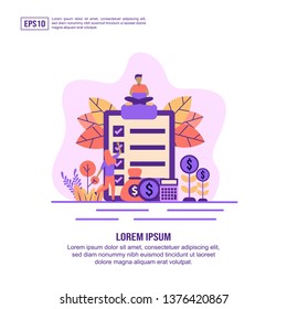 Vector illustration concept of salary payment. Modern illustration conceptual for banner, flyer, promotion, marketing material, online advertising, business presentation