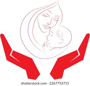 Concepto de ilustración vectorial del afiche Save Girl Child, que difunde la conciencia social mostrando a los niños en las manos.