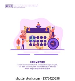 Vector illustration concept of schedule. Modern illustration conceptual for banner, flyer, promotion, marketing material, online advertising, business presentation