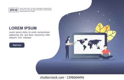 Vector illustration concept of seo with character. Modern illustration conceptual for banner, flyer, promotion, marketing material, online advertising, business presentation