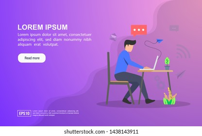 Vector illustration concept of Service. Modern illustration conceptual for banner, flyer, promotion, marketing material, online advertising, business presentation