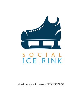 vector illustration concept of social ice rink