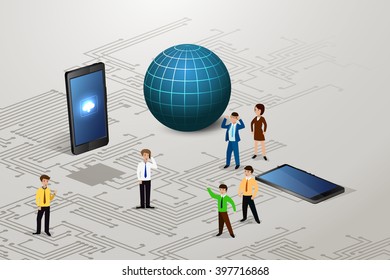 Vector illustration of the concept of social network.