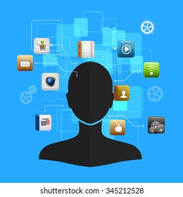 Vector illustration of the concept of social networking.