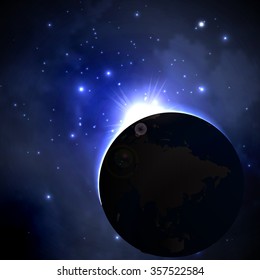 Vector illustration of the concept of space, abstract background.
