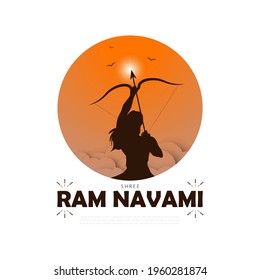 Vector illustration concept of Spring Hindu festival, Shree Ram Navami