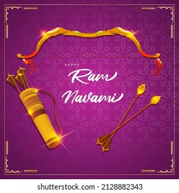 Vector illustration concept of Spring Hindu festival, Shree Ram Navami