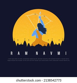 Vector illustration concept of Spring Hindu festival, Shree Ram Navami