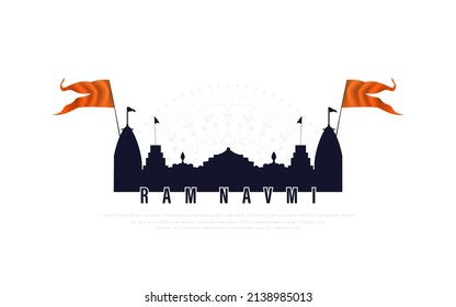 Vector illustration concept of Spring Hindu festival, Shree Ram Navami