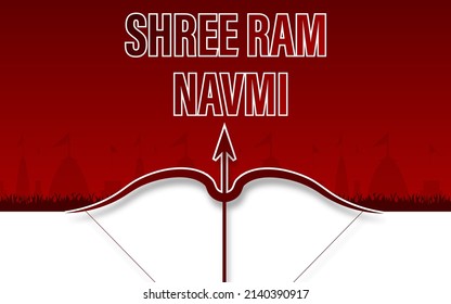Vector illustration concept of Spring Hindu festival, Shree Ram Navami