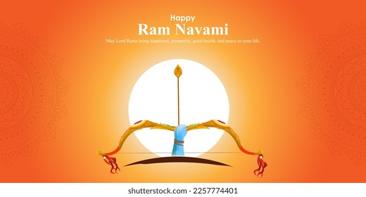 Vector illustration concept of Spring Hindu festival Shree Ram Navami wishes greeting