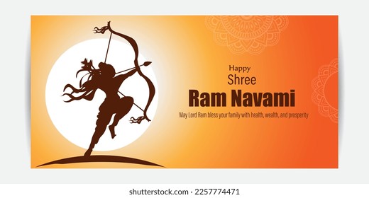 Konzept der Vektorgrafik des Spring Hindu Festivals Shree Ram Navami wünscht Gruß