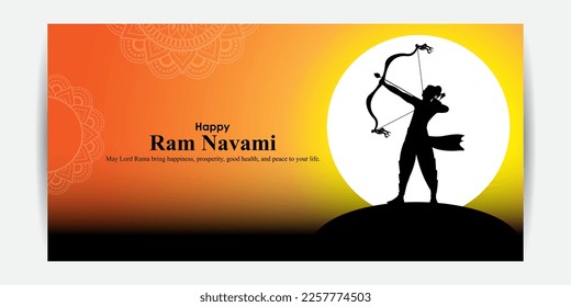 Konzept der Vektorgrafik des Spring Hindu Festivals Shree Ram Navami wünscht Gruß