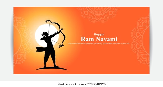 Vector illustration concept of Spring Hindu festival Shree Ram Navami wishes greeting