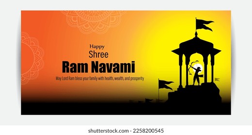 Konzept der Vektorgrafik des Spring Hindu Festivals Shree Ram Navami wünscht Gruß