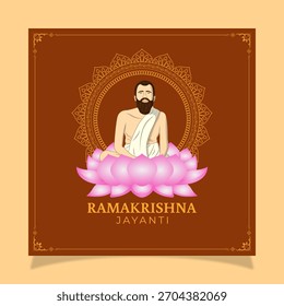 Concepto de Ilustración vectorial de Sri Ramakrishna Paramahamsa Jayanti