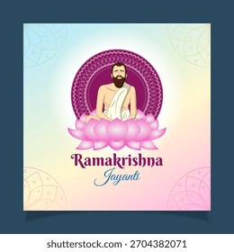 Concepto de Ilustración vectorial de Sri Ramakrishna Paramahamsa Jayanti