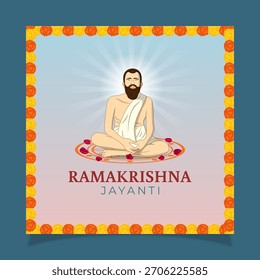 Concepto de Ilustración vectorial de Sri Ramakrishna Paramahamsa Jayanti
