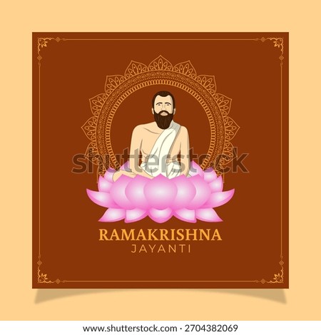 Vector illustration concept of Sri Ramakrishna Paramahamsa Jayanti