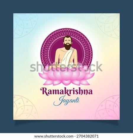 Vector illustration concept of Sri Ramakrishna Paramahamsa Jayanti