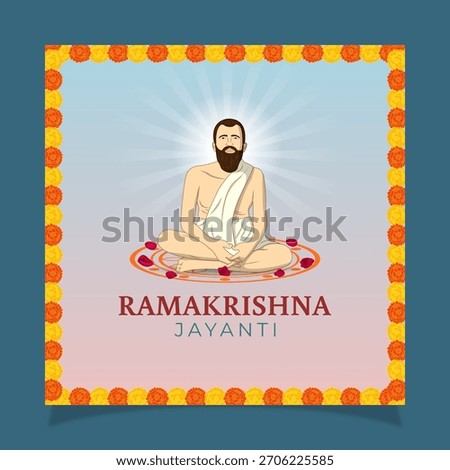 Vector illustration concept of Sri Ramakrishna Paramahamsa Jayanti