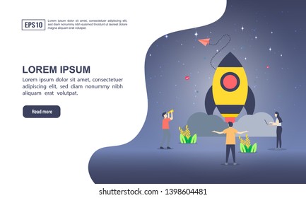 Vector illustration concept of startup with character. Modern illustration conceptual for banner, flyer, promotion, marketing material, online advertising, business presentation