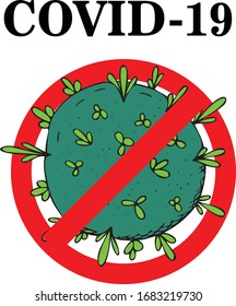 vector illustration, concept of stopping the spread of coronavirus, covid-19