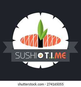 Vector illustration. Concept of sushi design template. Creative design element for restaurants, cafes, menu, posters and flyers.