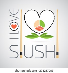 Vector illustration. Concept of sushi design template. Creative design emblem for restaurant, cafe, menu, poster, sticker and flyer.