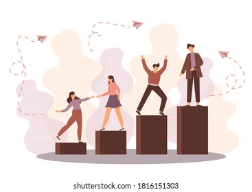 Concepto de ilustración vectorial de la creación de equipos. Diseño plano creativo para banner web, material de marketing, presentación de negocios, publicidad en línea.