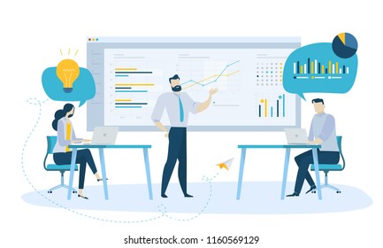 Vector illustration concept of team management . Creative flat design for web banner, marketing material, business presentation, online advertising. Vector illustration concept of team management . Creative flat design for web banner, marketing material, business presentation, online advertising.