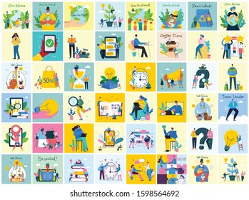 Vector illustration of concept of Team work, Business and Start up design backgrounds