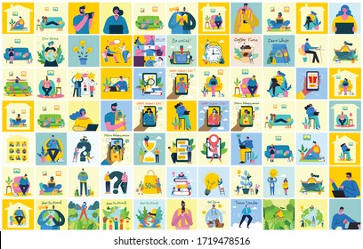 Vector illustration of concept of Team work, Business and Start up design backgrounds