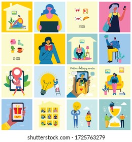 Vector illustration of concept of Team work, Business and Start up design backgrounds