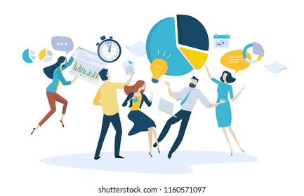 Vector illustration concept of teamwork.
Creative flat design for web banner, marketing material, business presentation, online advertising.
