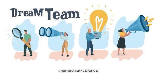 Vector illustration concept of teamwork.Creative, marketing material, business presentation, online advertising, smm, hr, testing, research, creative, marketing blogging. Vector illustration concept of teamwork.Creative, marketing material, business presentation, online advertising, smm, hr, testing, research, creative, marketing blogging.