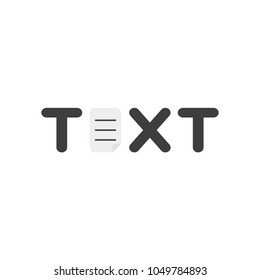Vector illustration concept of text word with written paper icon.
